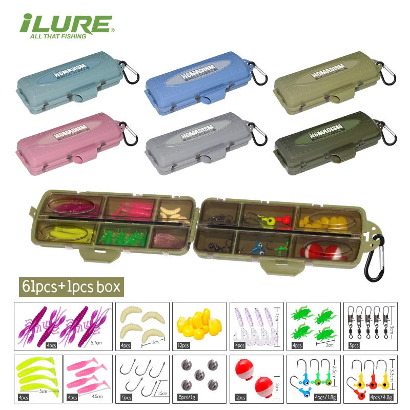 

ILURE New Fishing Tackle Storage Boxes 12 Compartment Double Sided Opening and Closing Portable Multifunctional Accessories Box