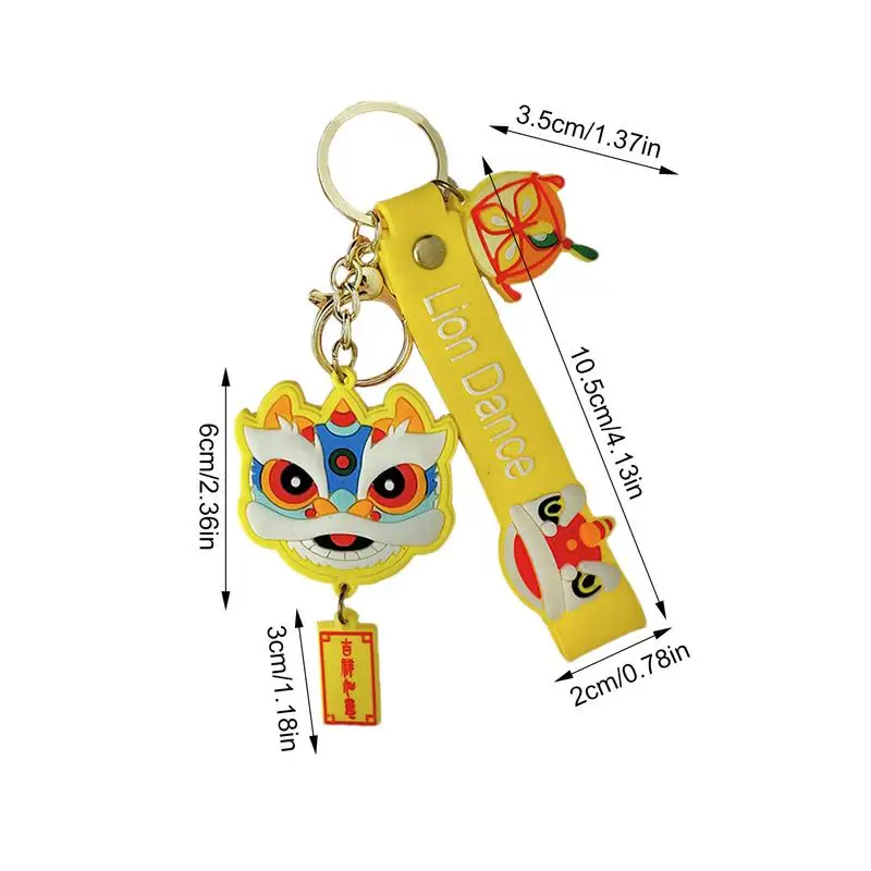 Chinese Dier Sleutelhanger Chinese Dance Lions Sleutelhanger Charme Voor Nieuwjaar Tas Hanger Charme Decoratieve Auto Decor Sleutelhanger