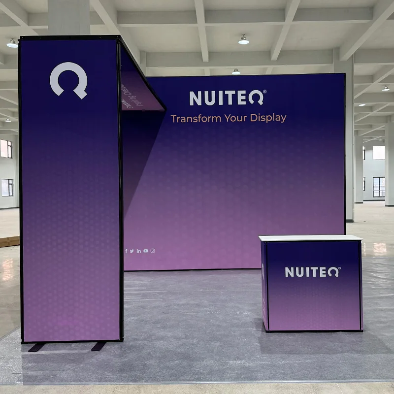 Nuovo design in tessuto di tensione con telaio in alluminio 6x6 m Cabina per esposizioni moderne per esposizioni commerciali per esposizione