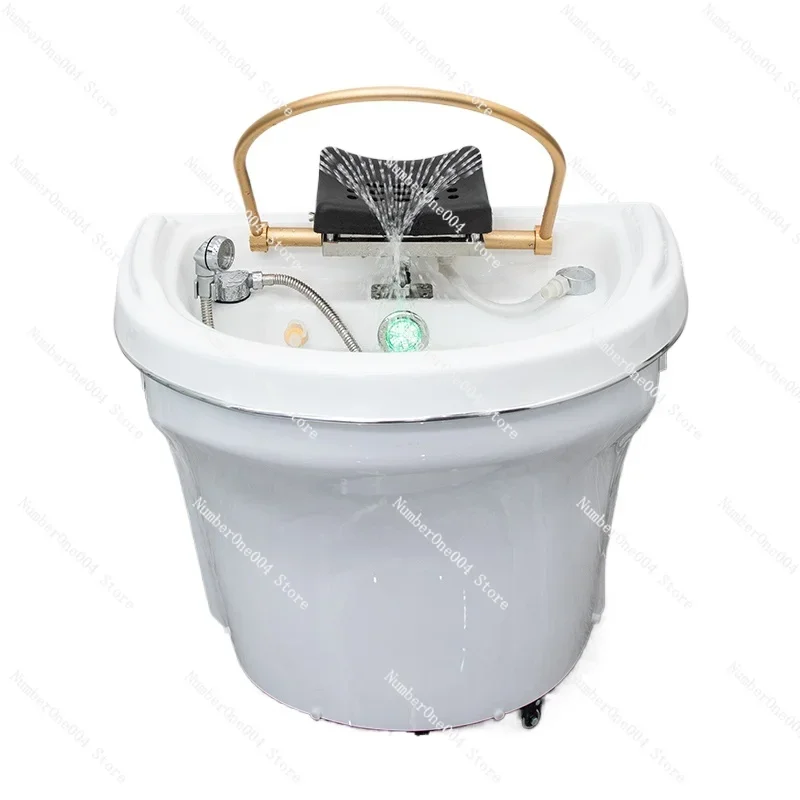 Beauty Salon Special Water Storage Movable Head Treatment Shampoo Basin Water Circulation Fumigation Shampoo Hair Care