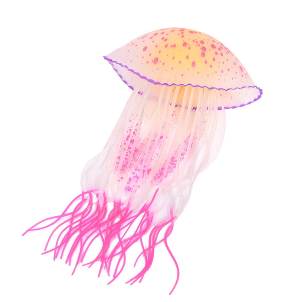 Aquarium Fish Tank Simulates Jellyfish Landscaping Decoration Small Soft Float Luminous Vivid Multi-color For Home Decor