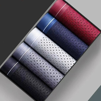 4pcs Men's Boxer Shorts Ice Silk Underwear Plus Size Underpants Cool Breathable Sexy Slim Panties Mesh Lingerie Wholesale Lots