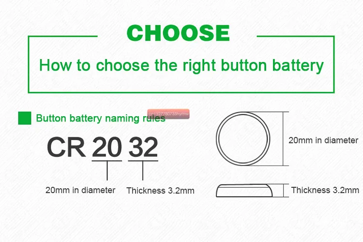 kpay 5pcs CR2032 Button Batteries BR2032 DL2032 ECR2032 Cell Coin Li-lon Battery 3V CR 2032 For Watch Electronic