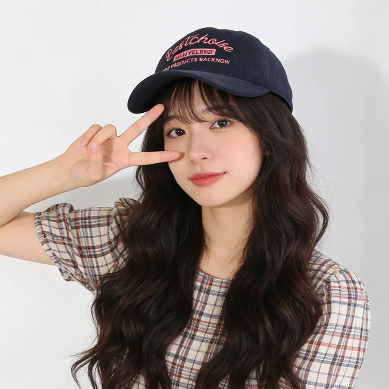 

Soft Top Baseball Cap Pink Embroidered Lettering Dad Hat Vintage Streetwear Cap for Men and Women Adjustable Casual Hat