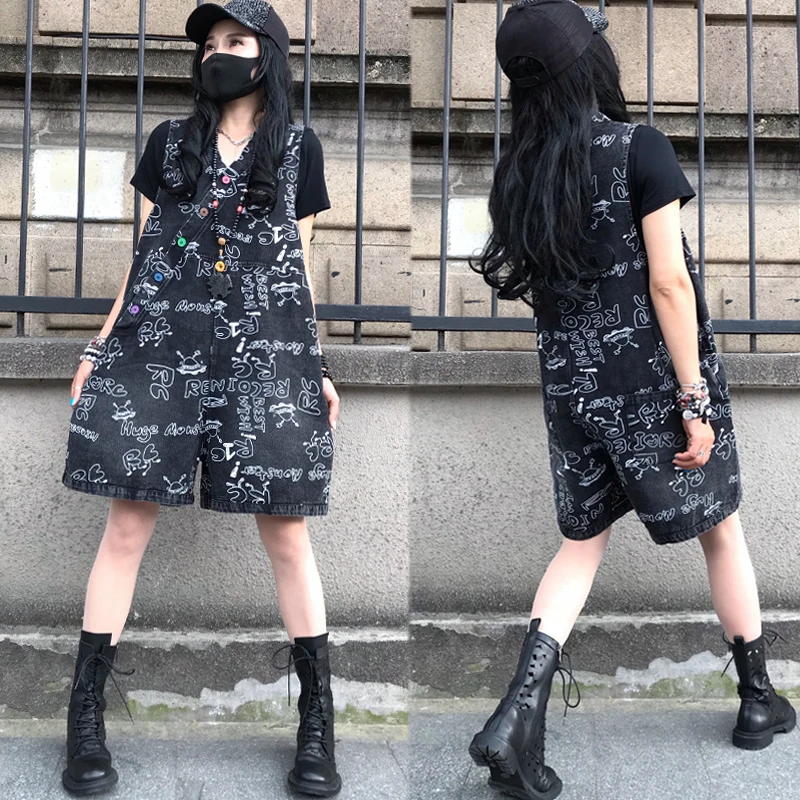 

Модный джинсовый комбинезон с V-образным вырезом, прямые широкие брюки, ретро-дизайн, цельный летний комбинезон с высокой талией, женские джинсы