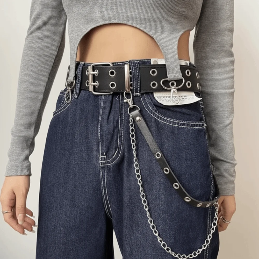 قابل للتعديل JK المرأة حزام خصر فاسق الهيب هوب بولي حزام حزام جلد حزام الكتف الكورية نمط تنورة حزام فستان الملحقات