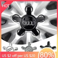 2025 Hot 4Pcs Car Tire Wheel Hub Center Cover Badge Decoration Set Car Accessories For Audi series A1 A3 A4 A4L A5 Q5 A6L A7 A8L