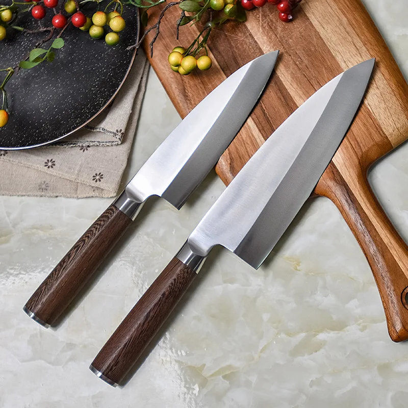 

8 Inch Japanese Deba Knive High Carbon 5CR15 Steel Chef Kitchen Knife Utility Salmon Fish Head Cook Tools With Rose Wood Handle