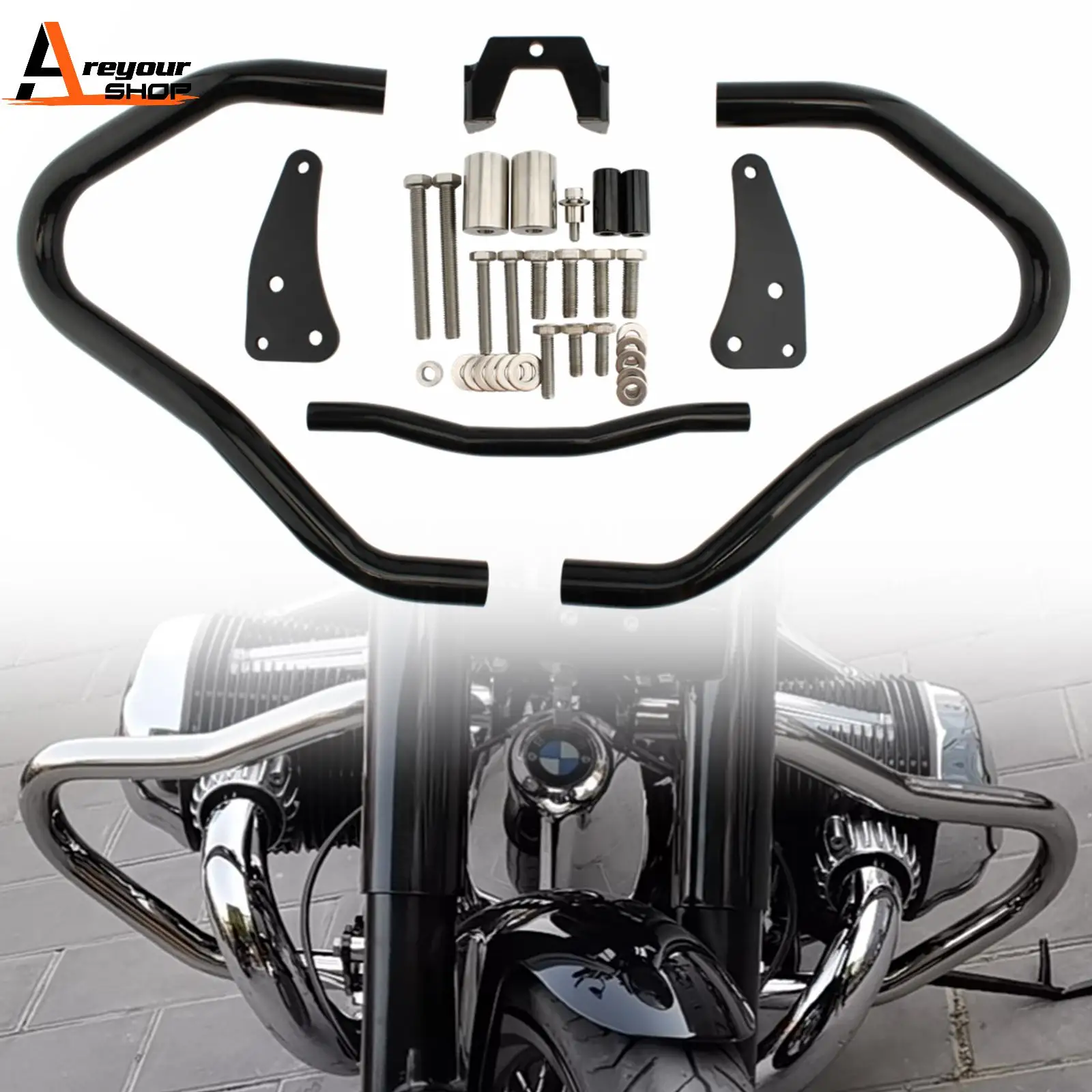 

Areyoursohp Engine Guard Crash Bar Frame Protect Bumper Black Fits For Bmw R18 Classic 2020 2021 Motorcycle Parts