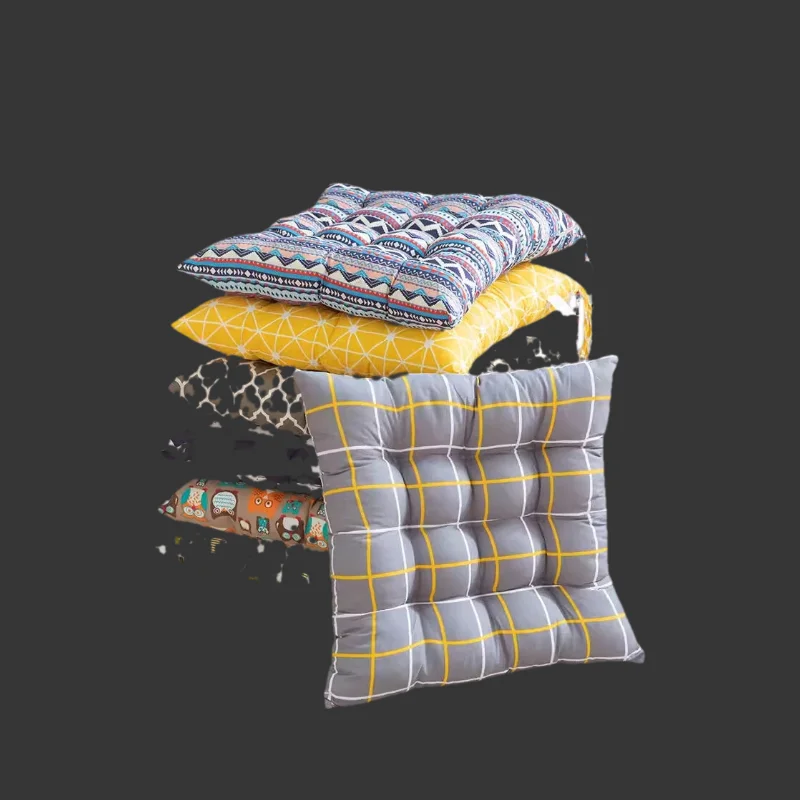 เบาะรองนั่งผ้าฝ้ายเนื้อนุ่ม 1 ชิ้น สำหรับเก้าอี้ทรงสี่เหลี่ยม ใช้ตกแต่งบ้าน สำนักงาน รถยนต์ สวน หรือใช้เป็นเบาะรองนั่งอาบแดด