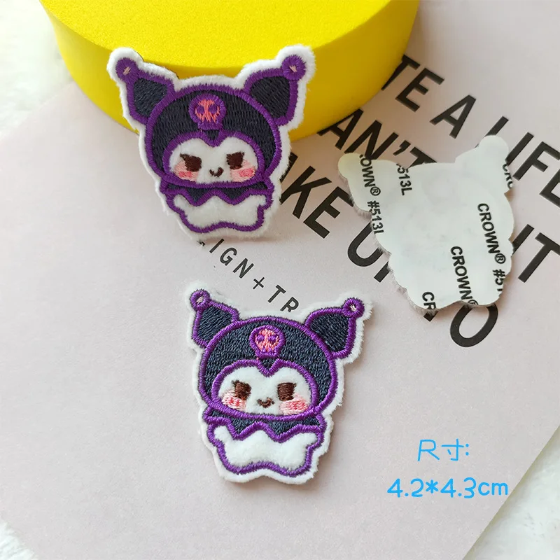 Cartoon Cinnamoroll Kuromi My Melody Embroidery Cloth Sticker Patch Hole Repair Decorative Self Adhesive Kawaii Sticker