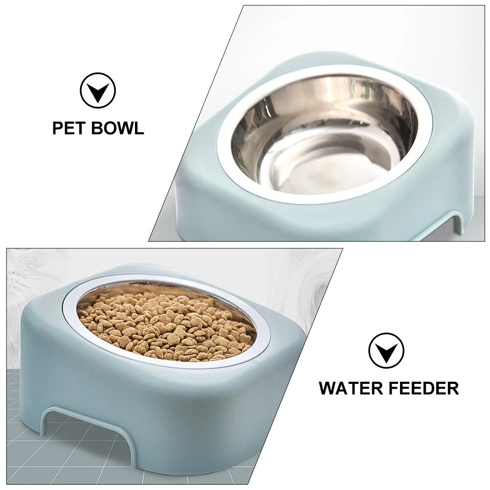 

Cat Bowl Pet Feeding Stainless Steel PP High Base Anti Tip 15 Degree Neck Protection Water Food Easy Clean Detachable Cat Bowls