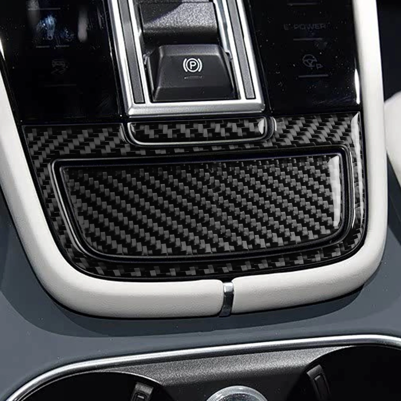 For Porsche Cayenne 9Y0 9YA 9YB E3 2018-2023 Carbon Fiber Central Control Storage Box Panel Trim Cover Car Accessories Sticker - view 2