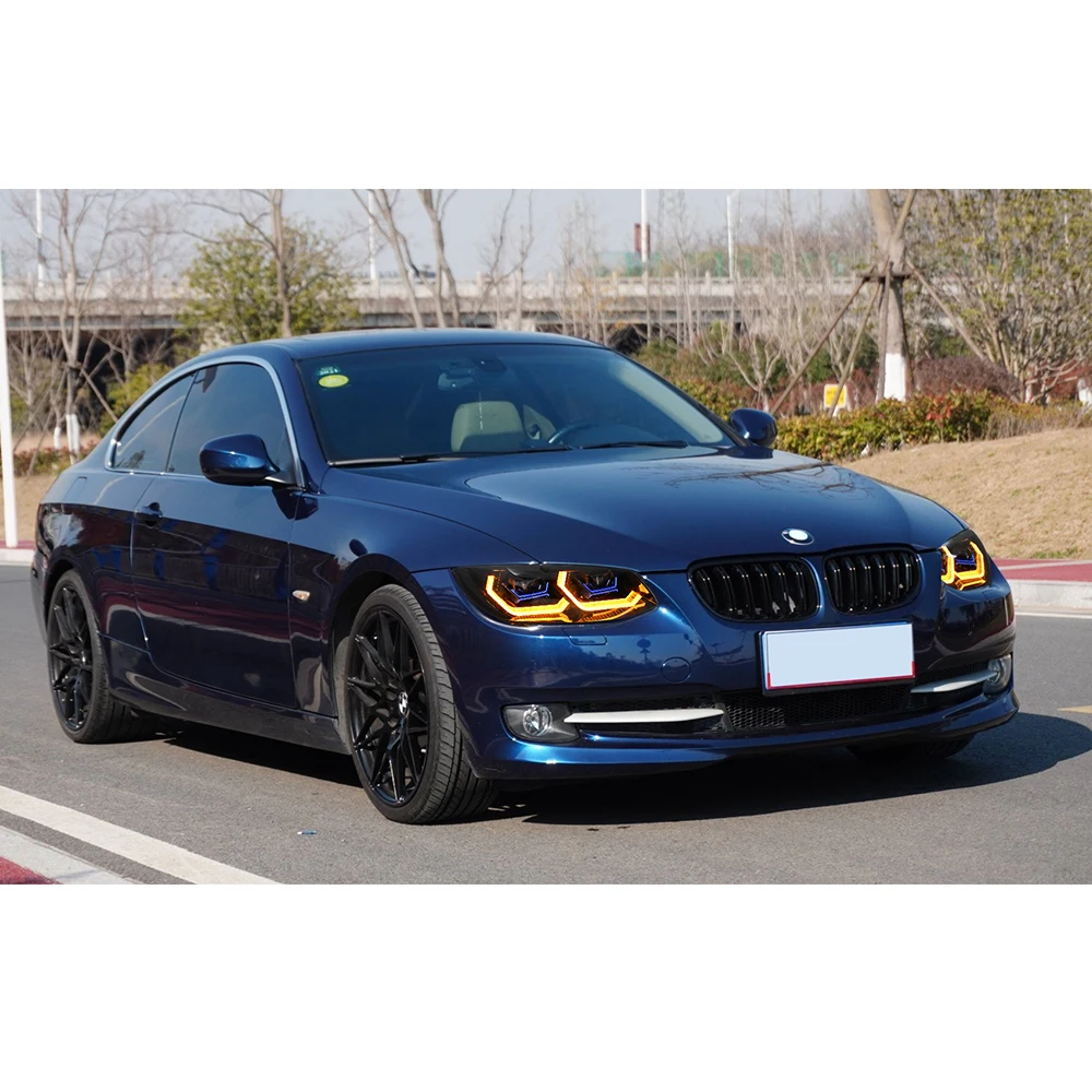 زوج سوبر DRL ضوء HID زينون مصباح مجموعة مصابيح أمامية لسيارات BMW 3 Series 2007-2013 E92 E93 LCI 328i 325i 335i رئيس مصباح #2