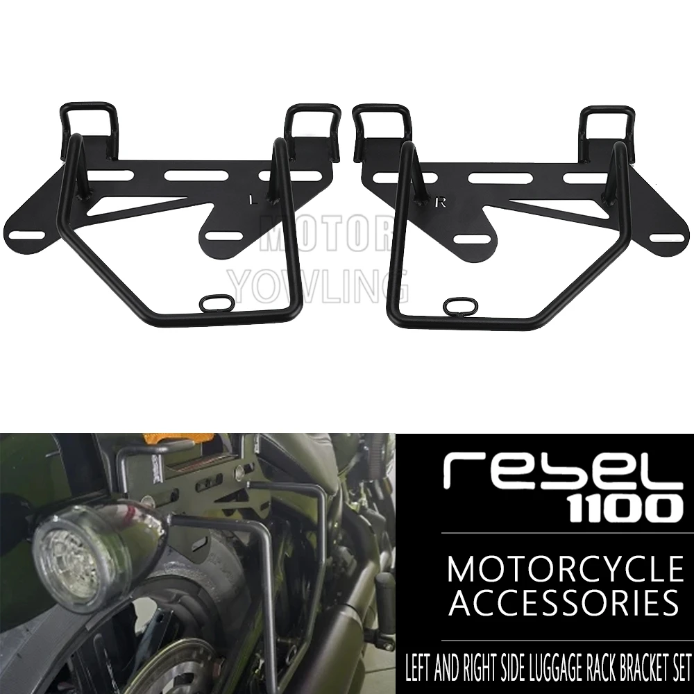 

For Honda Rebel CMX 250/300/500/1100 2016-2024 Motorcycle Luggage Racks Saddle Bag Bracket Support Holder Left &Right Side Racks