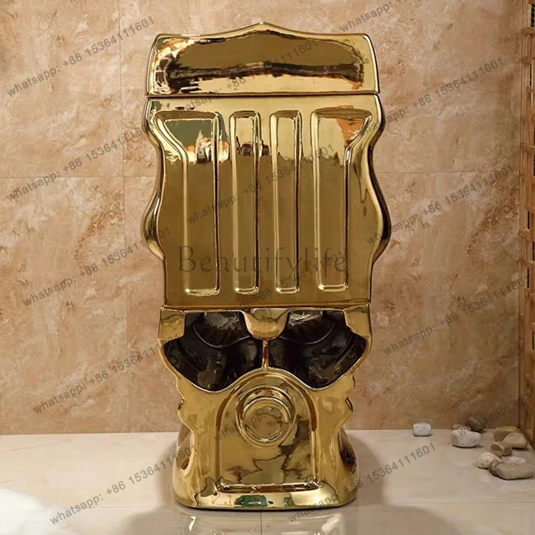 D06 European split toilet with gold cover plate water-saving toilet