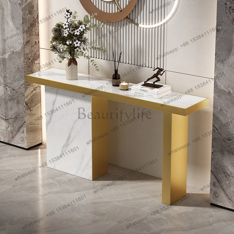 YJ Luxury Italian Console Tables Metal Design Minimalist Trendy Console Tables Living Room Entryway Meuble Salon Furniture Home