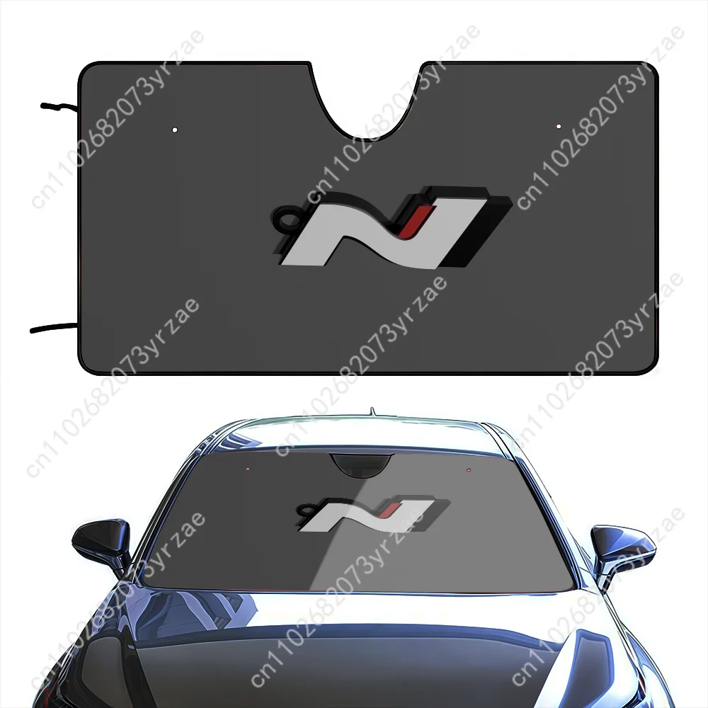 

Fashion N Line Logo Car Sun Shade Good Heat Insulation Effect Windshield Sunshade Portable Waterproof Easy Clean Car Accessory