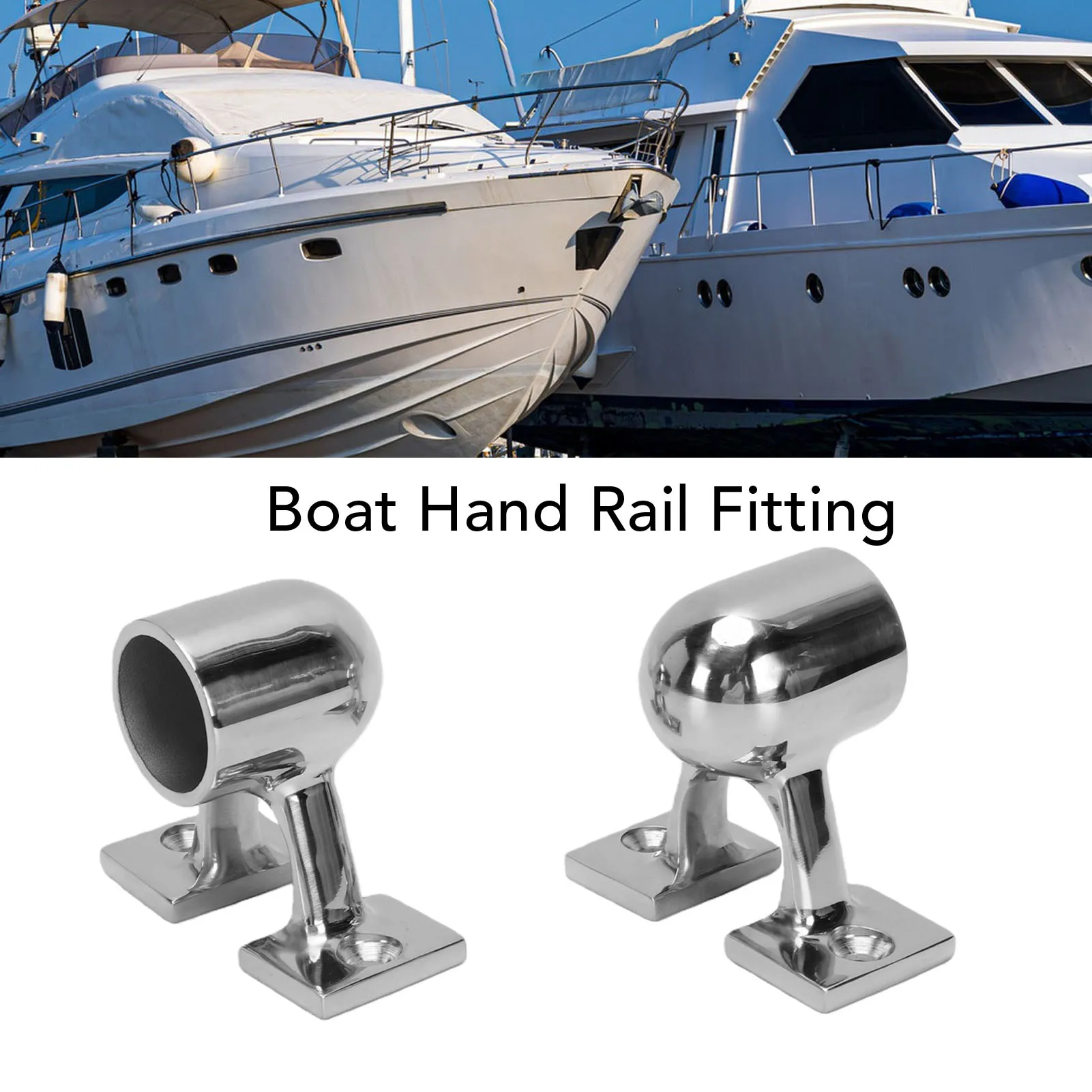 2pcs Boat Hand Rail Fitting 1inch OD Tube 90 Degree End Stanchion Marine Railing Support Bracket Hardware Marine Railing Support