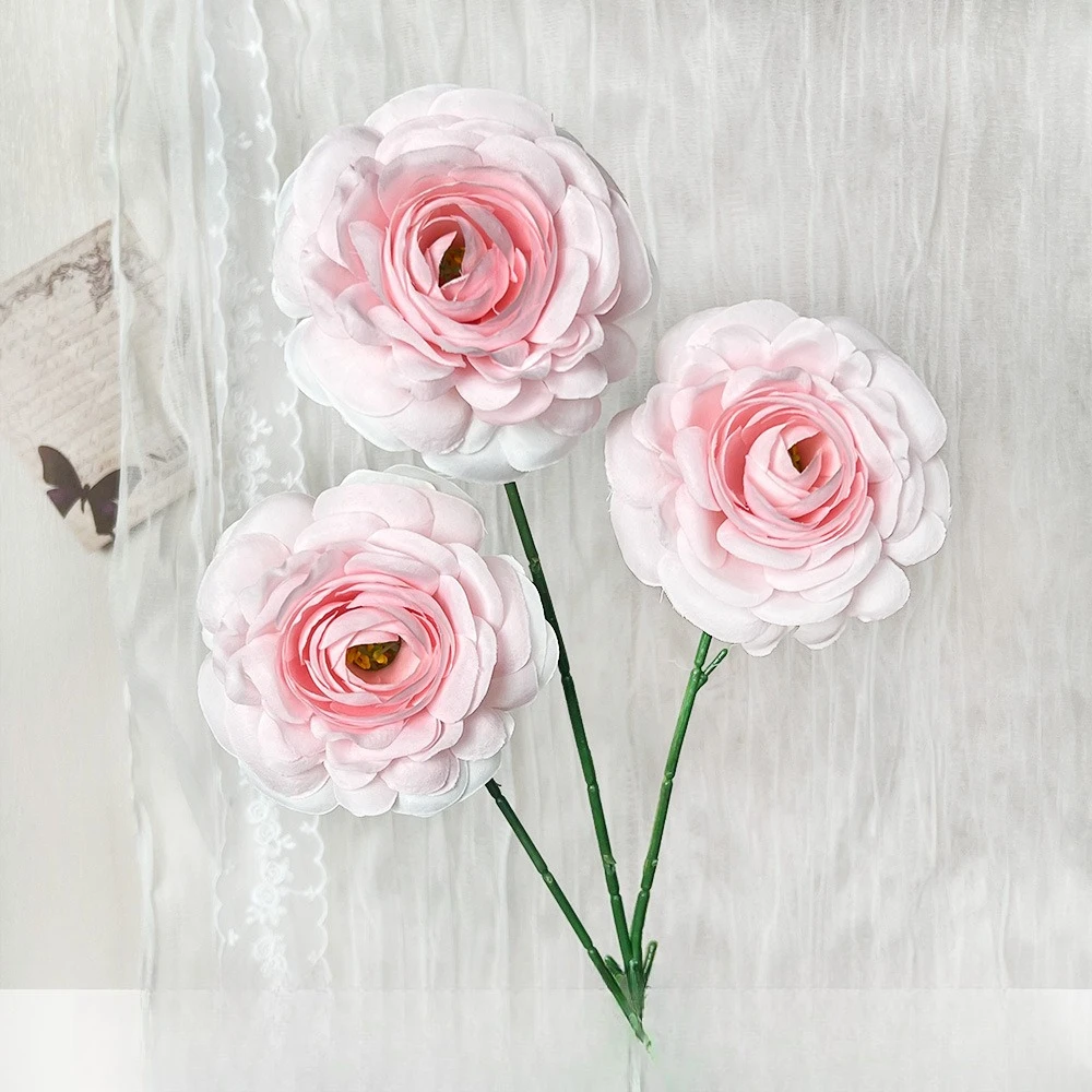 10 Stück Künstliche Blumen Seiden-Lotus Schlafzimmer-Deko Lila Kunstblumen 3-Zweig-Lotus Tischdekoration – Detail 18