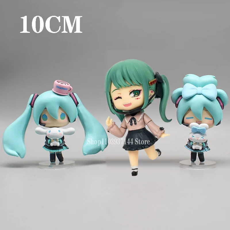 10cm Anime Bean Eyed Hatsune Miku Figurine Kawaii 2239 Miku Action Figures Vampire Model Q-version Doll PVC Collection Toys Gift