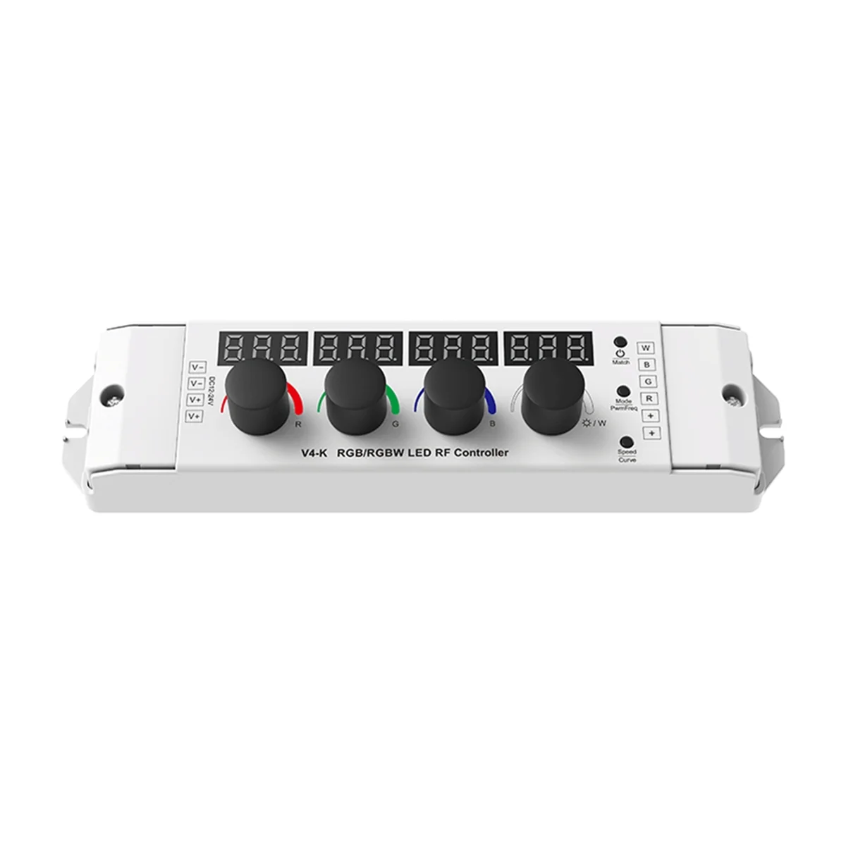 12-24VDC 4 Knob Key RGB/RGBW LED Dimmer RF Controller 4CHx4A Digital Display As RF Remote for 4 Channel LED Strips