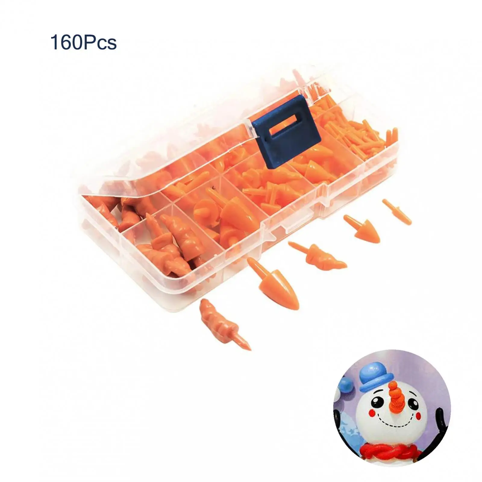 160x Snowman Miniature Carrot Noses Realistic Orange for Crafting Decor Holiday Hobby Hand Made Christmas Winter Snowmen