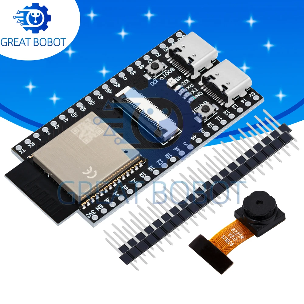 ESP32-S3 CAM WiFi/Bluetooth Dev Board (WR-00M N16R8): OV2640/OV5640 Camera Module Equipped