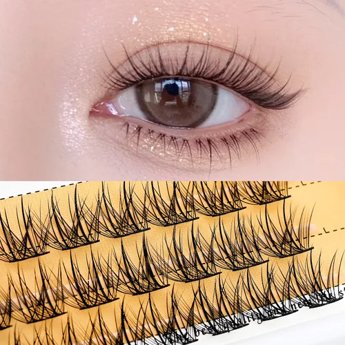 Imagen 2 del producto Injerto mundo helado perezoso pestañas postizas Natural suave segmentado nube trilogía autoadhesivo injerto Internet pestañas de celebridades