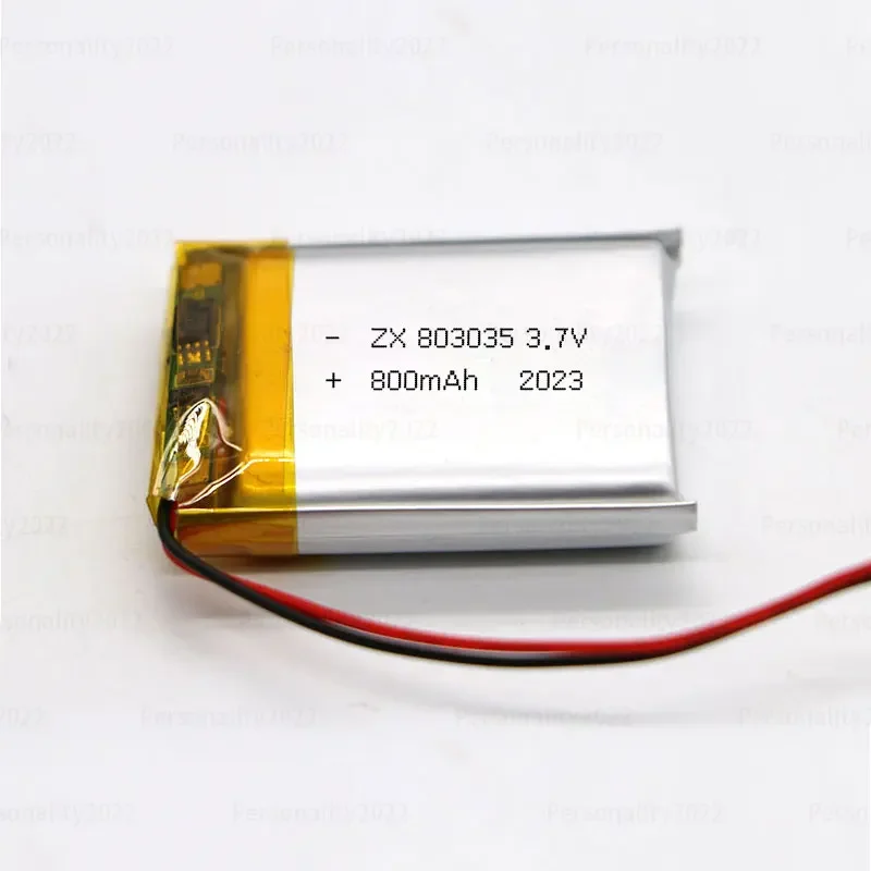 803035 Polymer Battery 800mAh 3.7V Li-ion Batteries for Smart Bracelet Bluetooth Headset Keyboard Toys Small Fan LED Lights Lipo