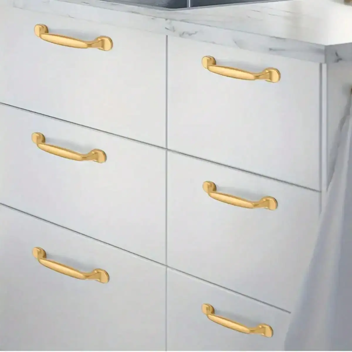 10pcs -20pcModern Minimalist Sand Golden Aluminum Alloy Cabinet Handles - Perfect for Shoe Cabinets, Doors & Wardrobes