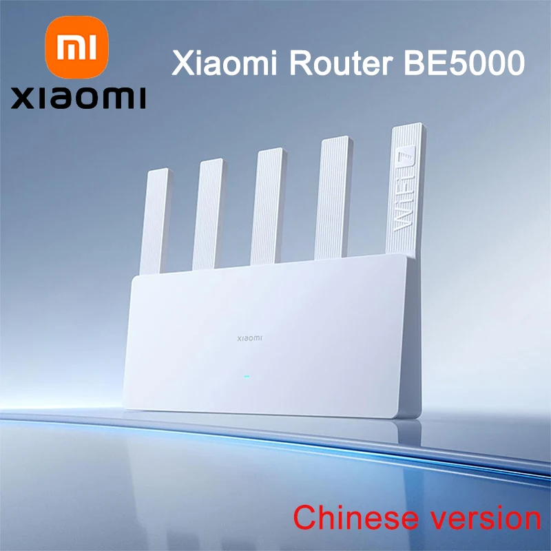 XIAOMI Router BE5000，Wi-Fi 7 Dual-Frequency Mesh Network 2.4/5GHz，2.5G High-Speed Network Port IPTV，Chinese Version With Adapter