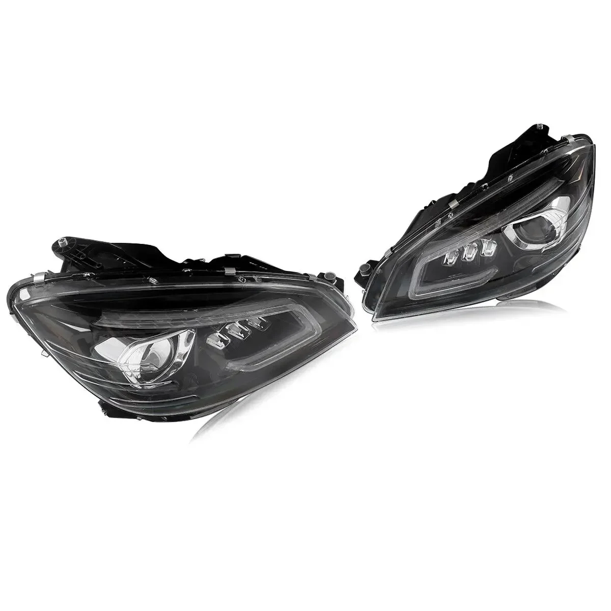 MAGICKIT Projector Headlights For 2007-2011 Mercedes C Class W204 S204 C300 C350 LED Headlamp Car Accessories