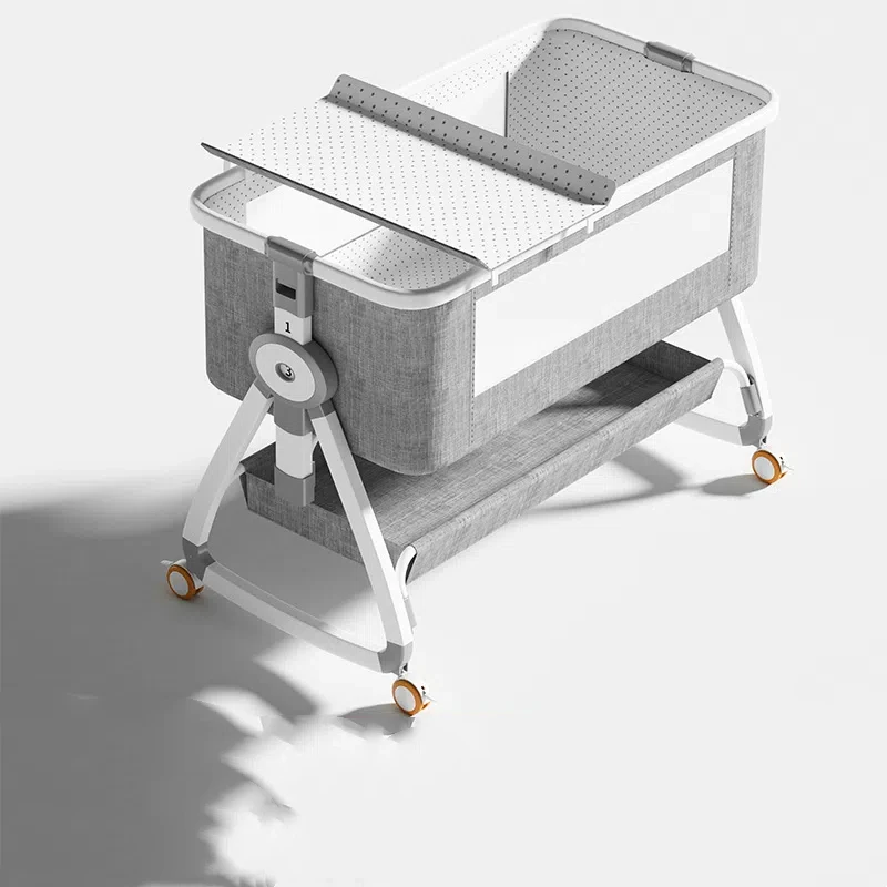 سرير أطفال قابل للتحويل 6 في 1 - سرير محمول قابل للطي مع طاولة تغيير قابلة للفصل، وسرير هزاز وحقيبة حمل للسفر #1