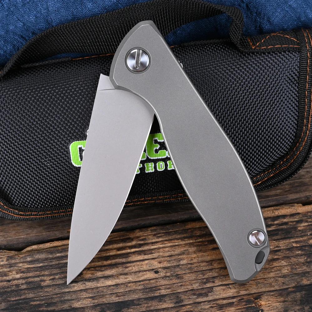 

Green Thorn 95 K110 Blade Titanium Alloy Handle Camping Outdoor Survival Pocket Knife Practical Knife EDC Tool