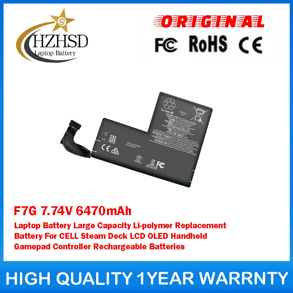 

F7G 7,74 В 6470 мАч аккумулятор для ноутбука большой емкости литий-полимерный сменный аккумулятор для CELL Steam Deck ЖК-дисплей OLED ручной геймпад