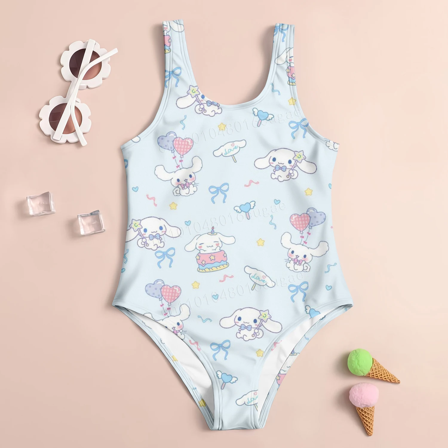 

Cinnamoroll Cartoon Pattern Girl's Casual Cute style Swimsuit Summer Printed Fun Cartoon Pattern Casual Comfortable Swimsuit