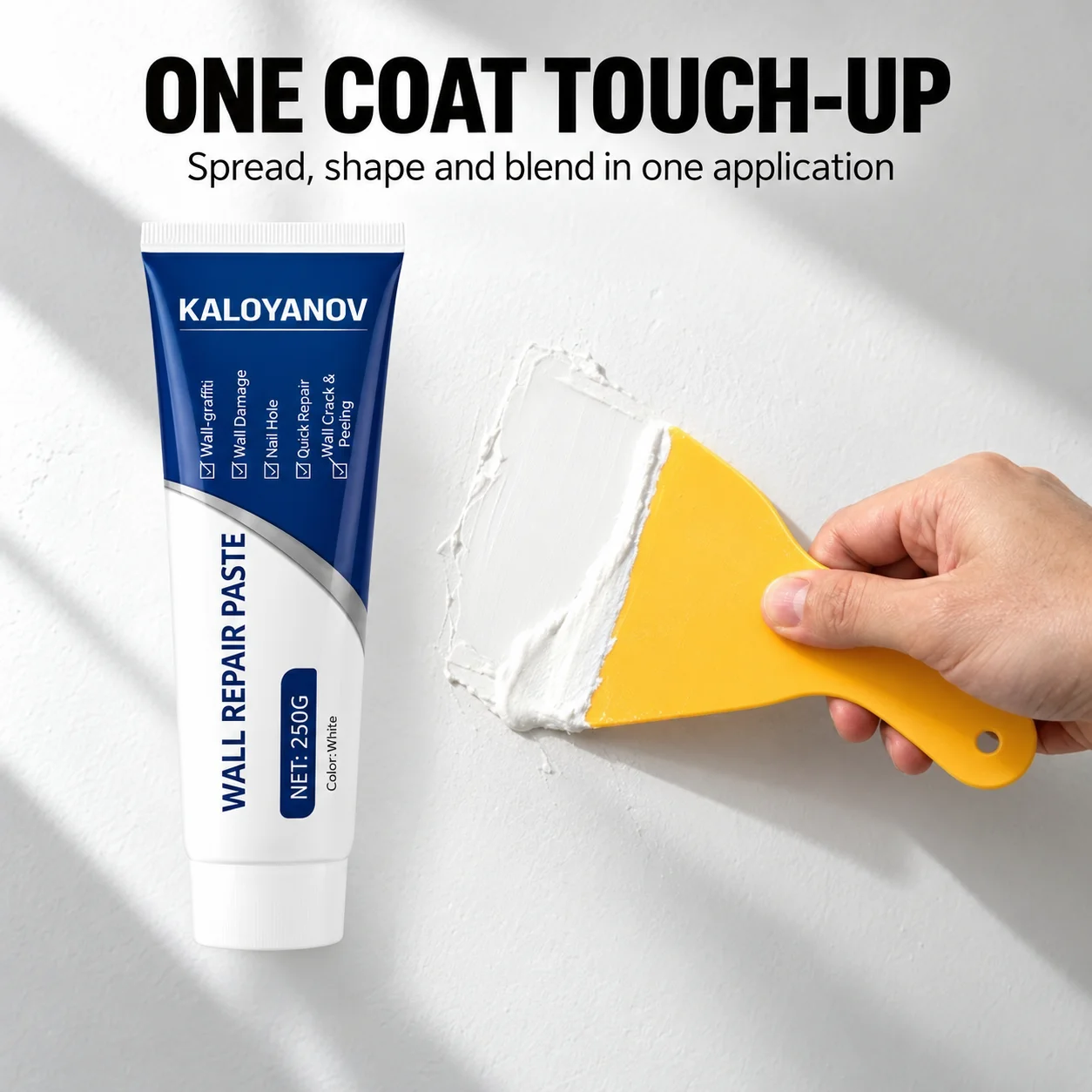 KALOYANOV 250g Wall Repair Paste White Wall Filler Putty for Cracks Nail Holes and Peeling Paint Drywall Repair Kit with Scraper