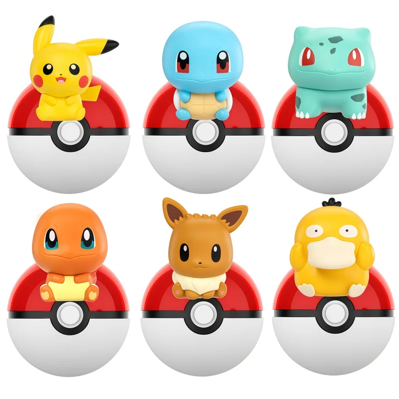

Pokemon Anime Pikachu Eevee Squirtle Poke Ball Series Collectible Mini Figures Model Toy Desktop Ornament Funism Official Gift