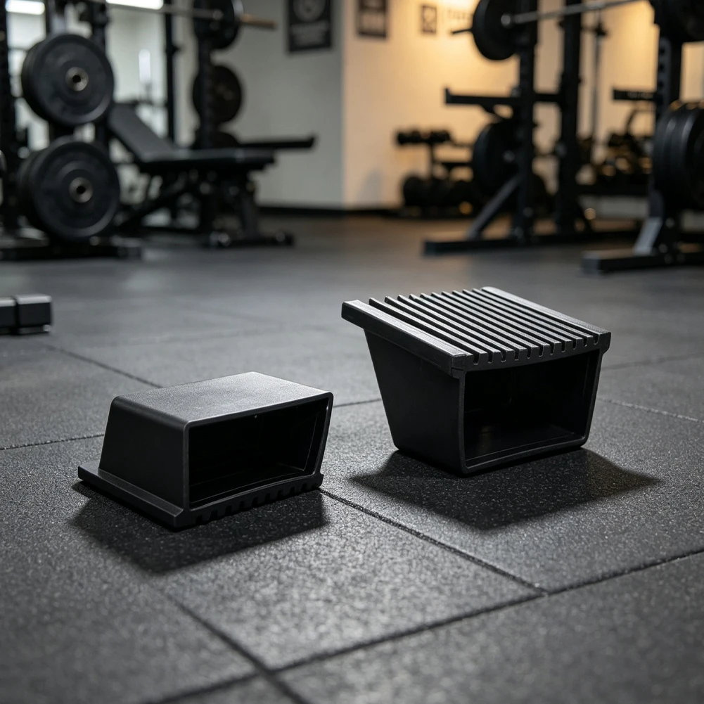 4 Pack Square End Cap Foot Protectors for Gym Chairs Fitness Equipment Legs Black Plastic 50x70mm 50x80mm Dimensions