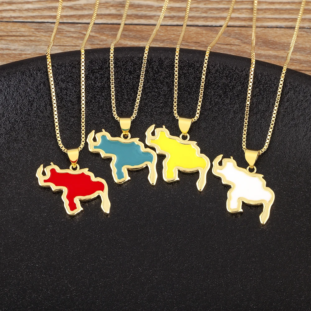 Nidin High Quality Venezuela Map Pendant Necklace Charm Neck Jewelry For Women Men Fashion Cute Chain 4 Colors Choker Gift