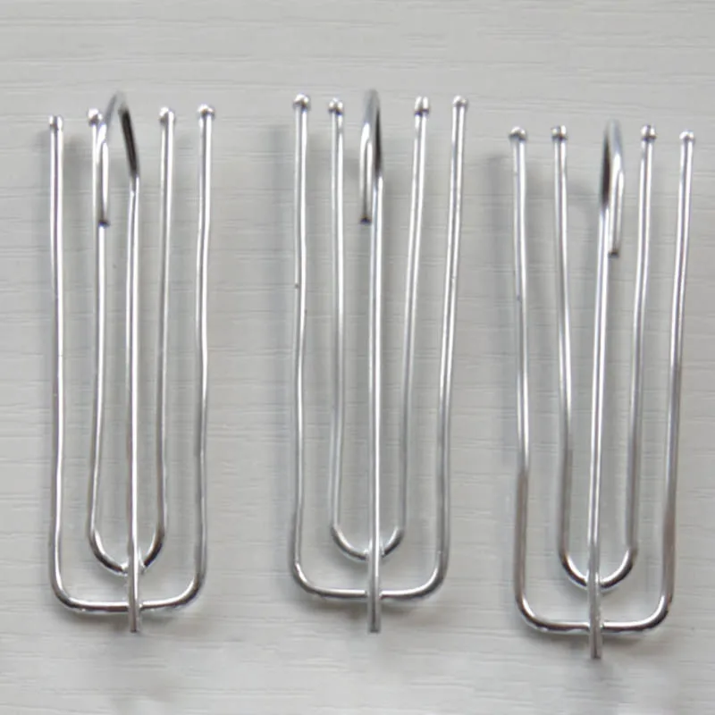 15PCS Metal Four Fork Curtain Tape Hook Curtain Cloth Ring Clamp Tracks DIY Home Curtain Accessories