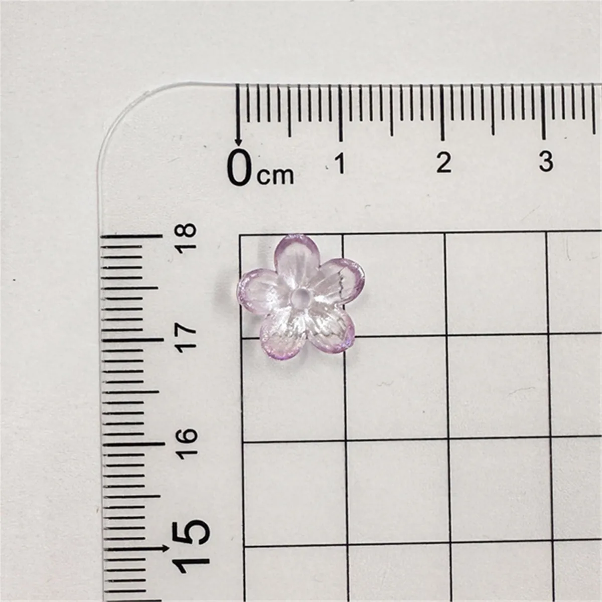 100pcs/bag 12mm Transparent  UV Plating Color Acrylic Five-petal Flower Beads Caps DIY Hairpins Handmade Material Wholesale