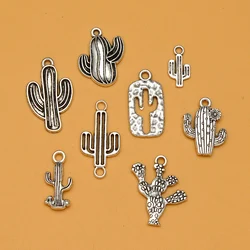 20/80pcs/lots Vintage Cactus Charms Plants Desert Connectors Pendants For Diy Jewelry Making Findings Supplies Accessories