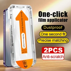 2PCS HD Tempered Glass For iPhone 15 14 13 12 11 16 Pro Max 15 Plus Screen Protector Privacy With Alignment Mounting Cover