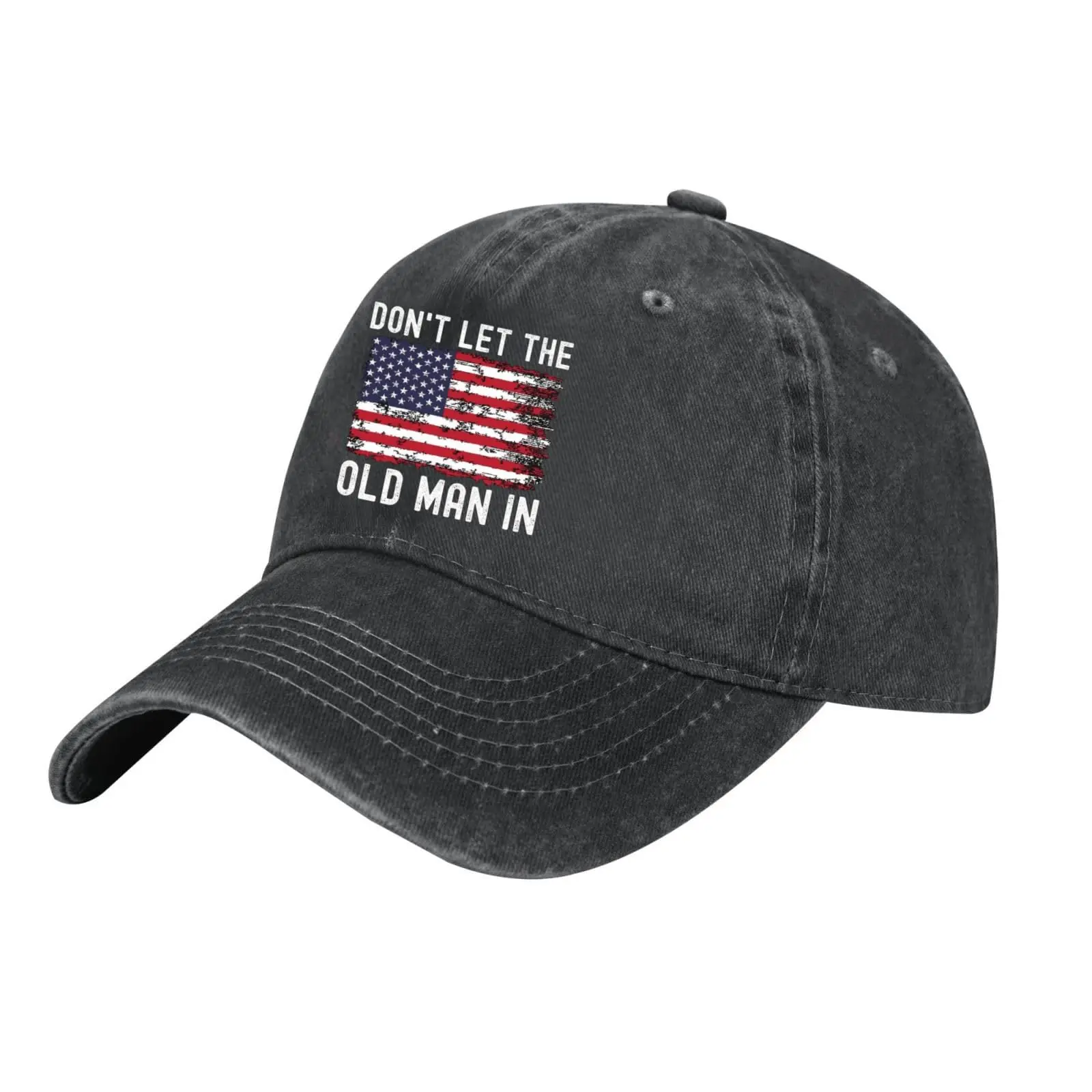 Don't let The Old Man in Hat Independence Day 4th of July Vintage American Flag Hats for Men Women (US, Alpha, One Size, Grey-a)