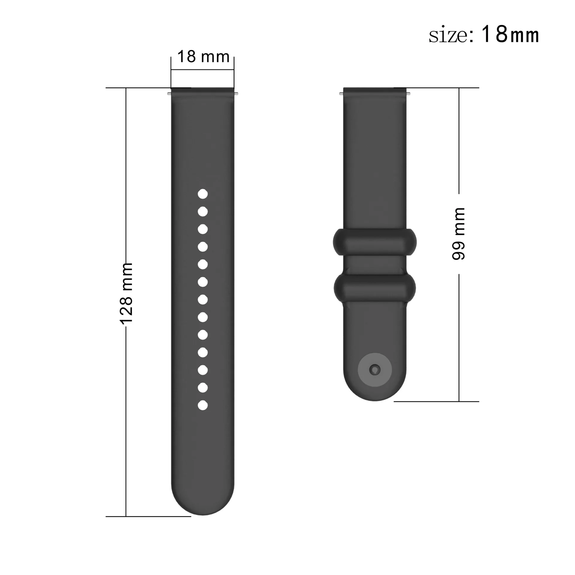 18/20/22 mm klassischer Silikonarmband-Anzug für Smartwatch in den Größen 18/20/22 mm. Buntes universelles Silikon-Uhrenarmband