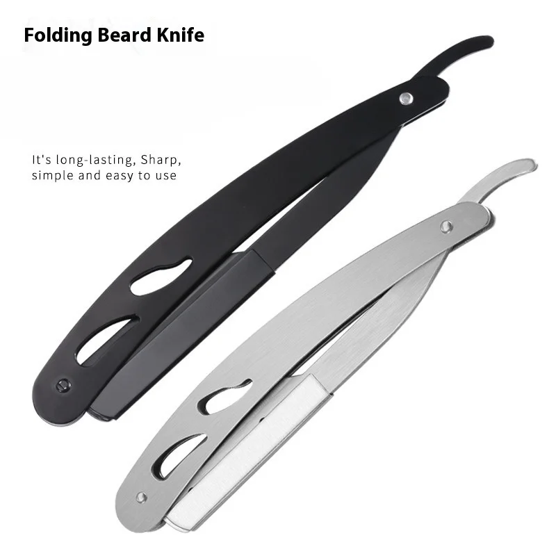 

Men Straight Edge Razor Holder Haircut Beard Eyebrow Shaving Tool Manual Depilation Razor Hairdresser Trimming (without blade)