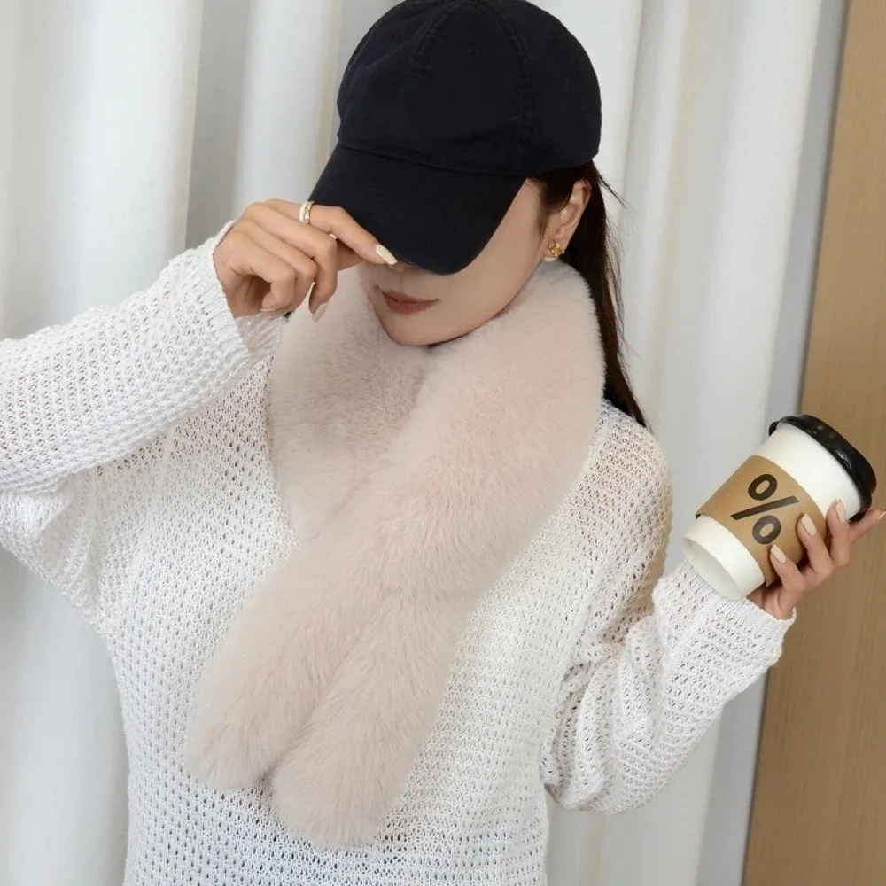 

Мягкий плюшевый пушистый меховой шарф, однотонные утолщенные чехлы на шею, морозостойкие шарфы с воротником из искусственного лисьего волоса, грелки для шеи