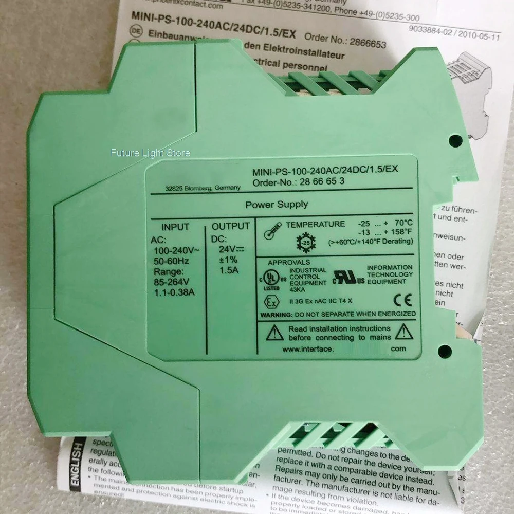 

Блок питания MINI-PS-100-240AC/24DC/1,5/EX 2866653 24 В постоянного тока/1,5 А